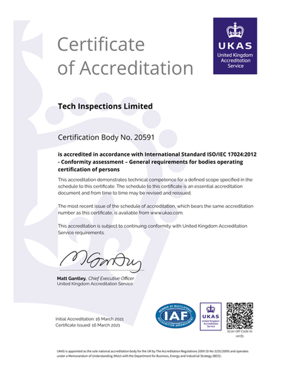 UKAS Accredited